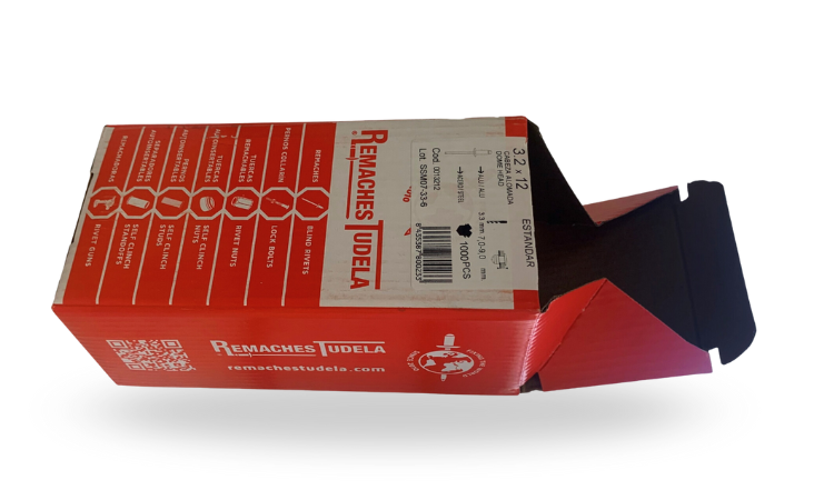 Remaches en caja fuelle